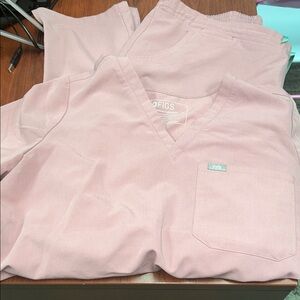 Figs Blush Pink Scrub Set XL